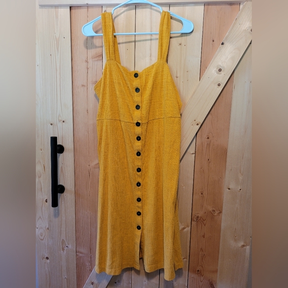 Madewell Texture & Thread Button Tank Yellow Dress - Picture 3 of 6
